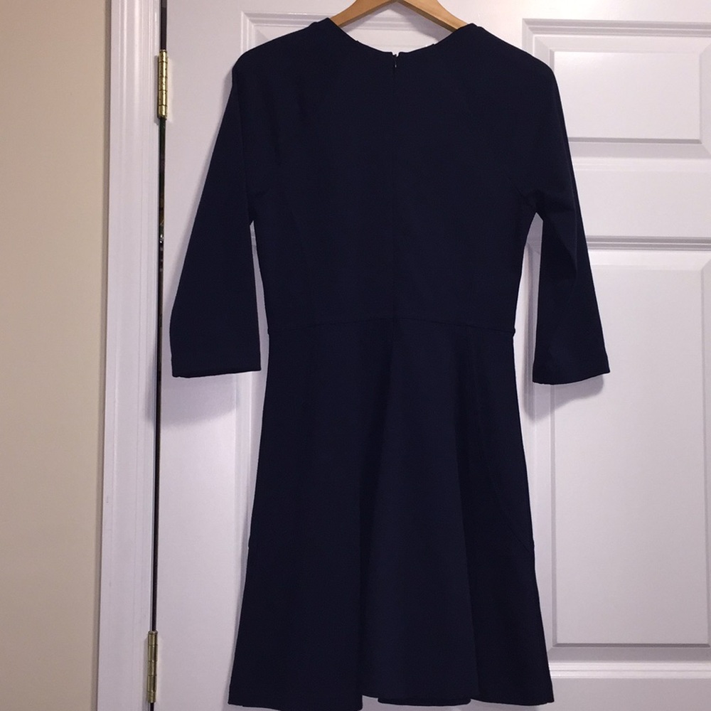 Daisy Fuentes Navy Blue Dress 3/4 Sleeve M Medium